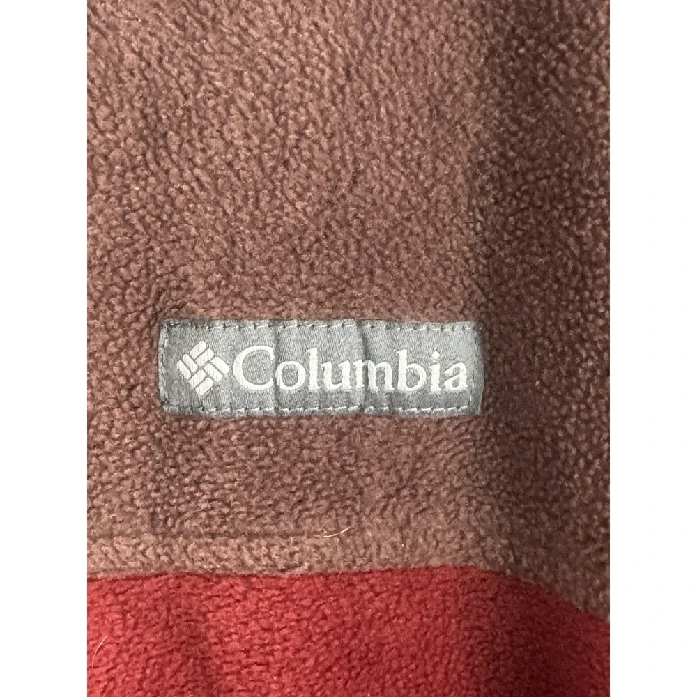 Men's Columbia Red Brown Super Soft Fleece Full Zip Jacket Size XXL